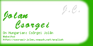 jolan csorgei business card